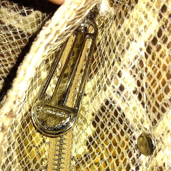 L@@K! BEAUTIFUL Like New B. MAKOWSKY Python embossed Exotic Lrg Leather Satchel - Picture 10 of 16